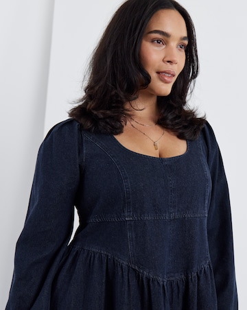 Indigo Denim Midaxi Picnic Dress