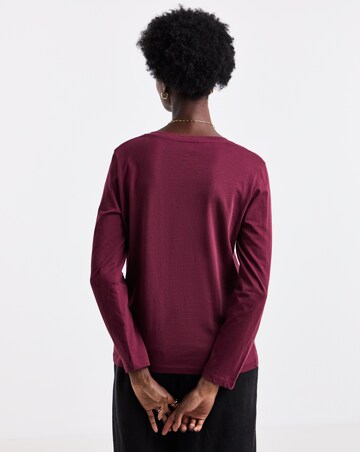 Black, White, Burgundy, Mocha, Blush 5 Pack V-Neck Long Sleeve T-Shirt