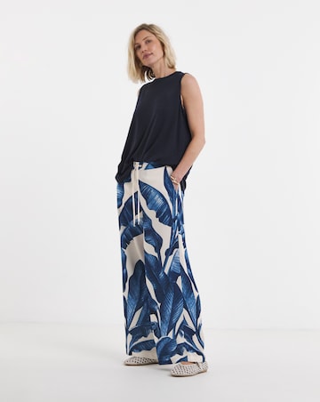Blue Print Wide Leg Trouser Co-ord