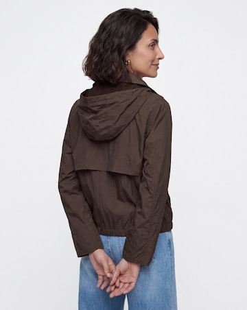 Chocolate Hooded Lightweight Rain Jacket