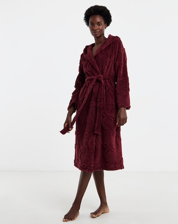 Pretty Secrets Bow Textured Fleece Hooded Dressing Gown