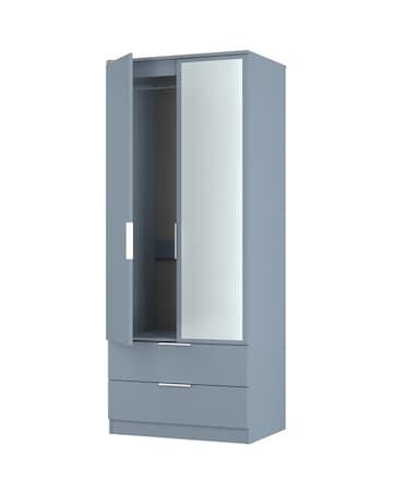 Humber Ready Assembled 2 Door 2 Drawer Mirrored Wardrobe - Kids