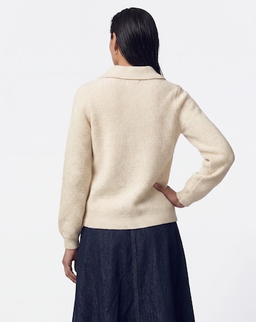 Pointelle Henley Knitted Jumper