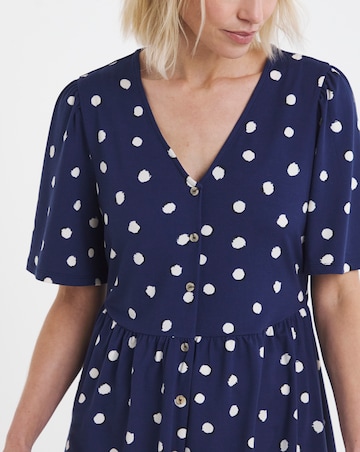 Angel Sleeve Button Front Longline Top