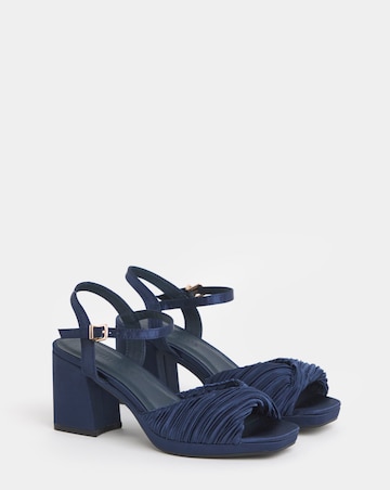 Eve Pleated Two Part Platform Heels - Wide Fit (E)