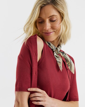 Short Sleeve Cardigan And Vest Twinset