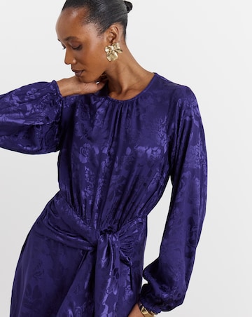 Joanna Hope Jacquard Tie Waist Dress