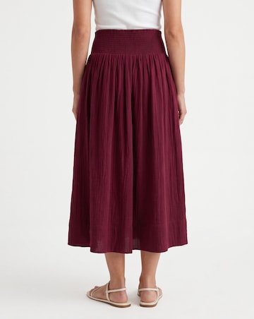 Cotton Cheesecloth Midi Skirt