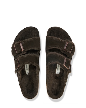 Birkenstock Arizona Shearling Suede Leather Mule Sandals - Standard Fit