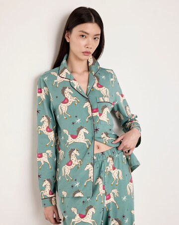Chelsea Peers Classic Long Button Up Pony Pyjama Set