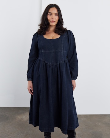 Indigo Denim Midaxi Picnic Dress
