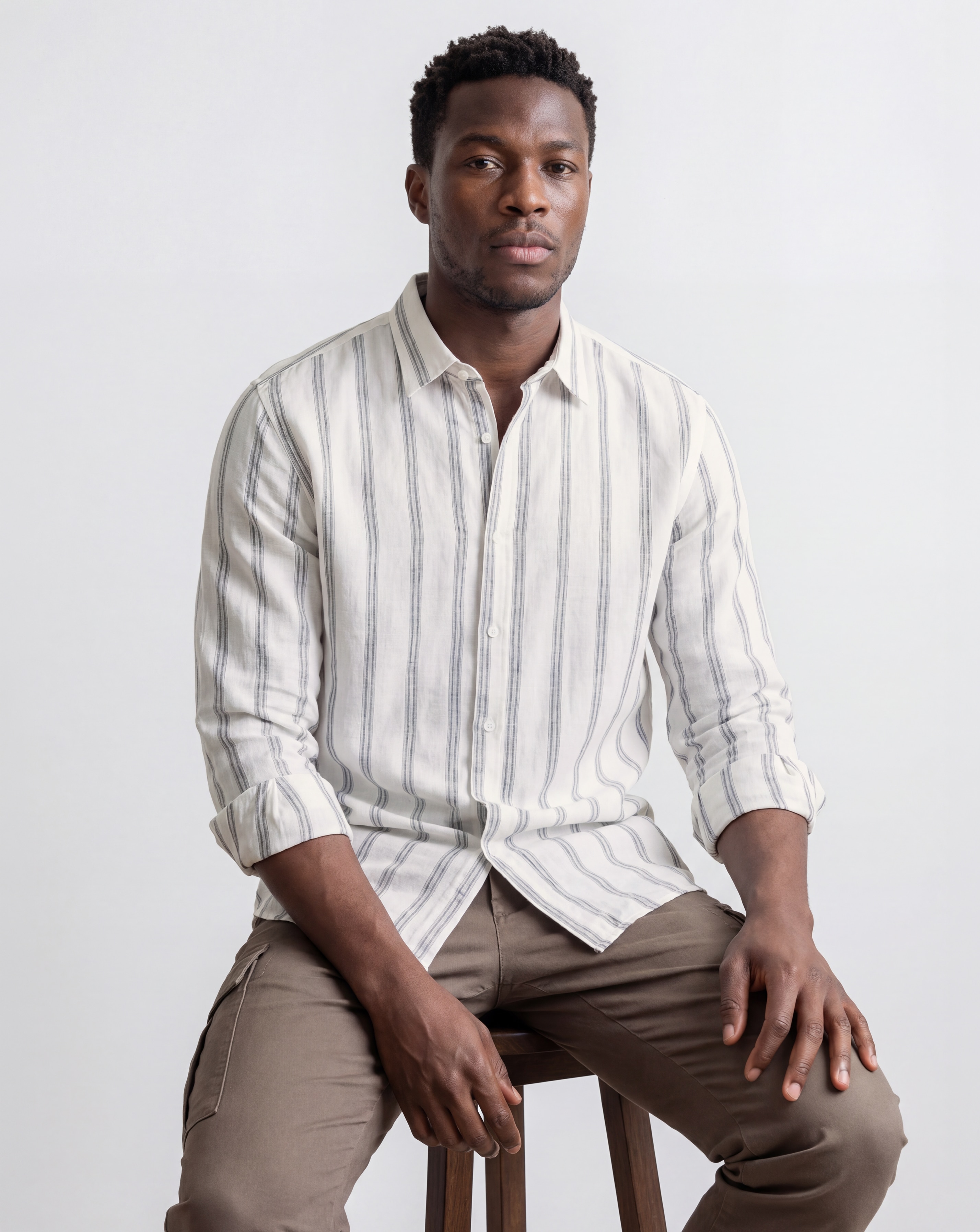 Long Sleeve Linen Blend Stripe Shirt | JD Williams