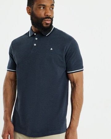 Jack & Jones Paulos Tipped Polo - Grey Blue