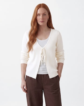 Ribbed Tie Front Cardigan
