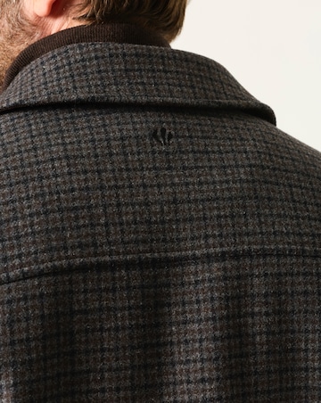 FatFace Check Wool Mix Barn Jacket (Regular & Tall) - Charcoal
