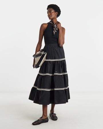 Black Tiered Maxi Skirt