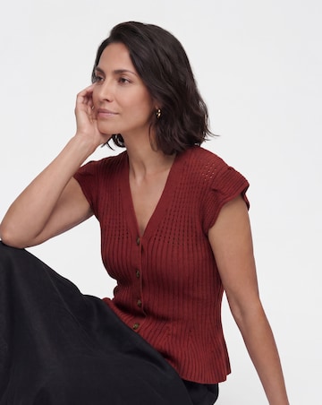 Knitted Frill Sleeve Vest