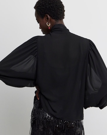 Joanna Hope Chiffon Tie neck Blouse