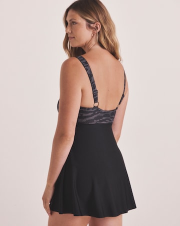 Sports Square Neck Swimdress With Shorts