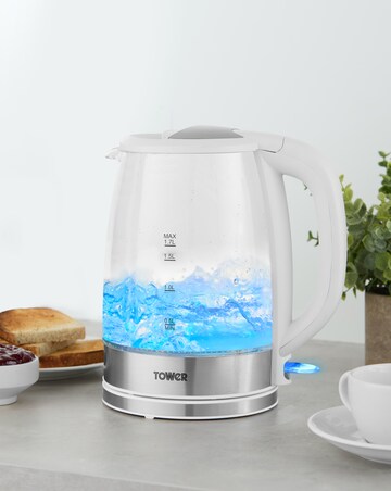 Presto 1.7 Litre Glass Kettle and 2 Slice Plastic Toaster