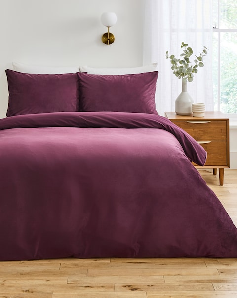 Soft Plain Velvet Duvet Cover Set