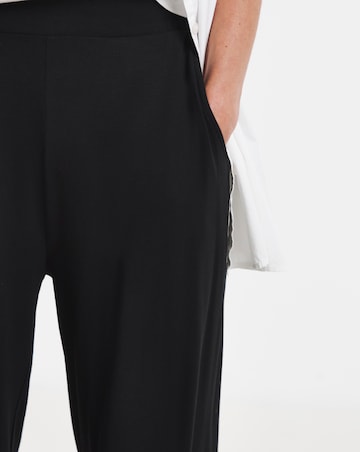 Black Jersey Wide Leg Trousers