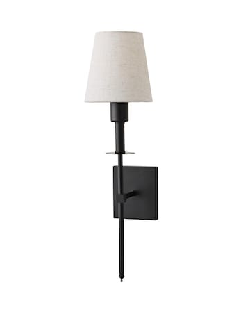 ValueLights Kincaid Black Rechargeable Easy Fit Wall Light with Shade