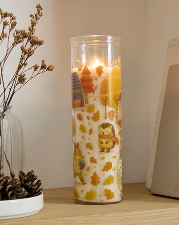 Creature Comforts Print Cinnamon Woods Scented Glass Tube Candle