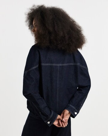 Simply Be Indigo Funnel Neck Bat Wing Denim Jacket