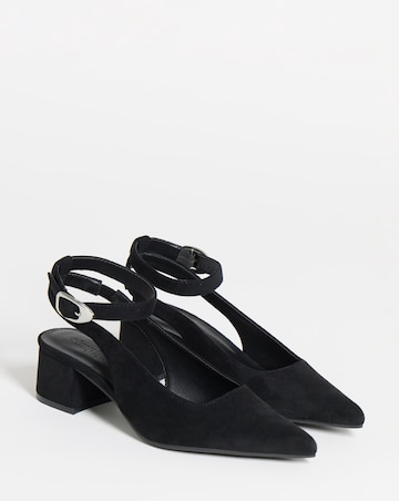 Isabella Ankle Detail Block Heel Pointed Shoes - Extra Wide Fit (EEE)