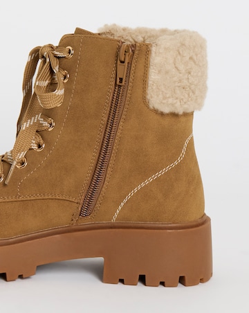 Kerry Lace Up Flat Ankle Boots - Extra Wide Fit (EEE)