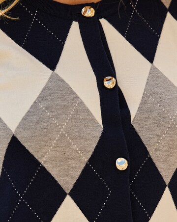Sosandar Argyle Cardigan