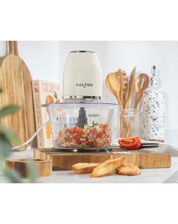 Salter Retro Glass Chopper - Cream