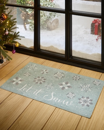 Christmas Snowflakes Washable Doormat