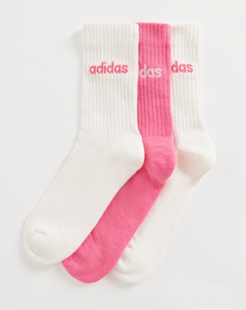 adidas 3 Pack Linear Logo Crew Socks