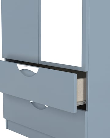 Haydn Ready Assembled 2 Door 2 Drawer Mirrored Wardrobe - Kids