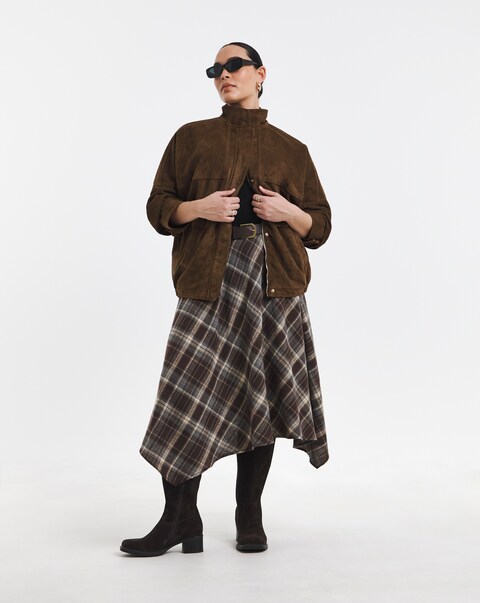 Simply Be Check Belted Asymmetric Midaxi Skirt