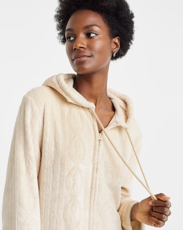 Pretty Secrets Zip Through Fleece Gown Cream