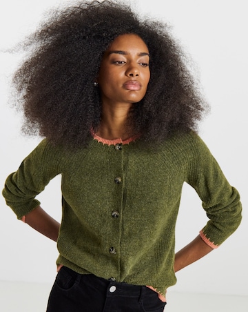 Sponge Whipstitch Crew Neck Cardigan