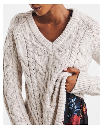 V-Neck Cable Jumper