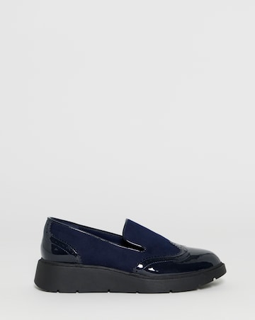 Claire Low Wedge Contrast Loafers - Wide Fit (E)
