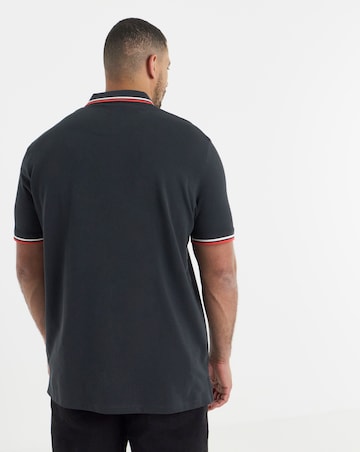 Jack & Jones Premium Paulos Tipped Polo - Navy/Red