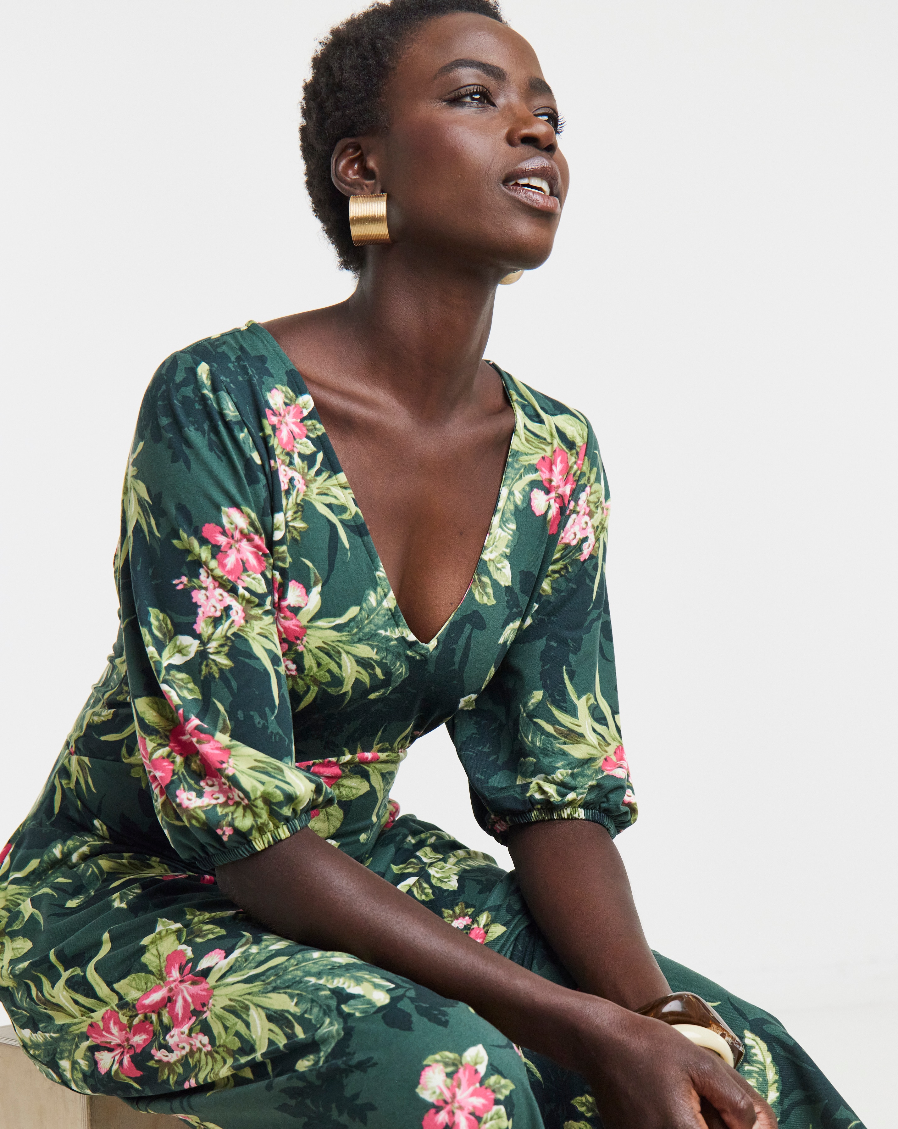 Puff Sleeve Soft Touch Jersey Dress | JD Williams