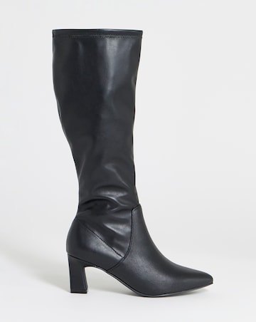 Shona Pointed Toe Knee High Sock Boots - Extra Wide Fit (EEE) & Super Curvy Calf