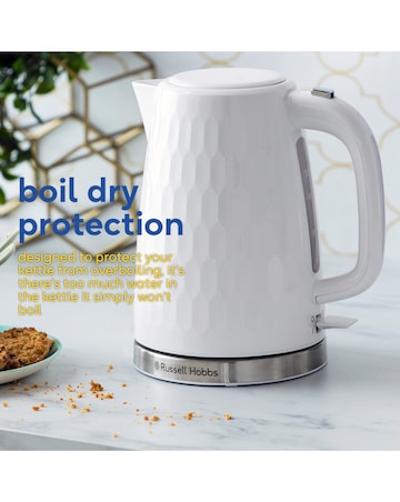 Russell Hobbs 26050 Textured Honeycomb White Kettle
