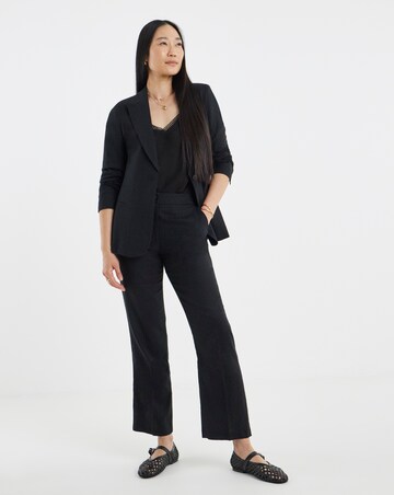 Black Linen Mix Blazer