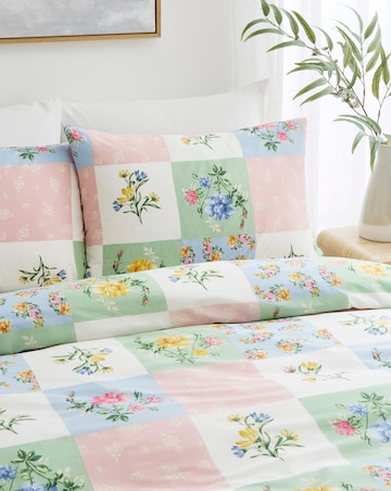 Patchwork Cotton Blend Reversible Duvet Cover Set