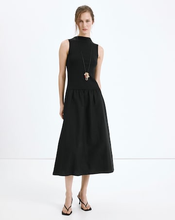 Mango Contrast-Bodice Dress
