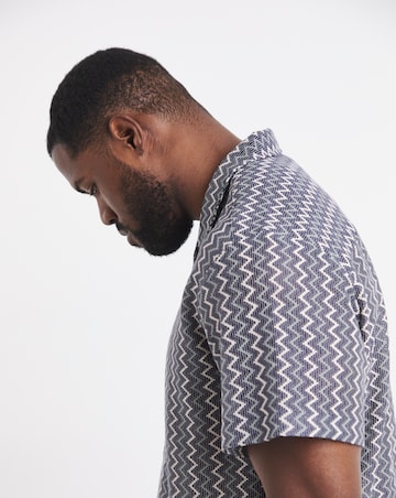 Jack & Jones Montauk Crochet Shirt - Blue/Grey