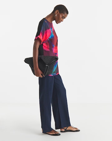 Tropical Print Short Sleeve Boxy Top